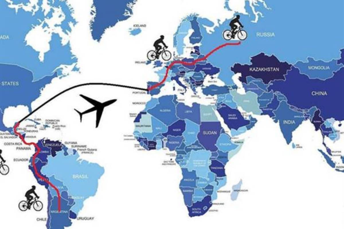 $!Inicia argentino su travesía en bicicleta hacia el Mundial de Rusia 2018