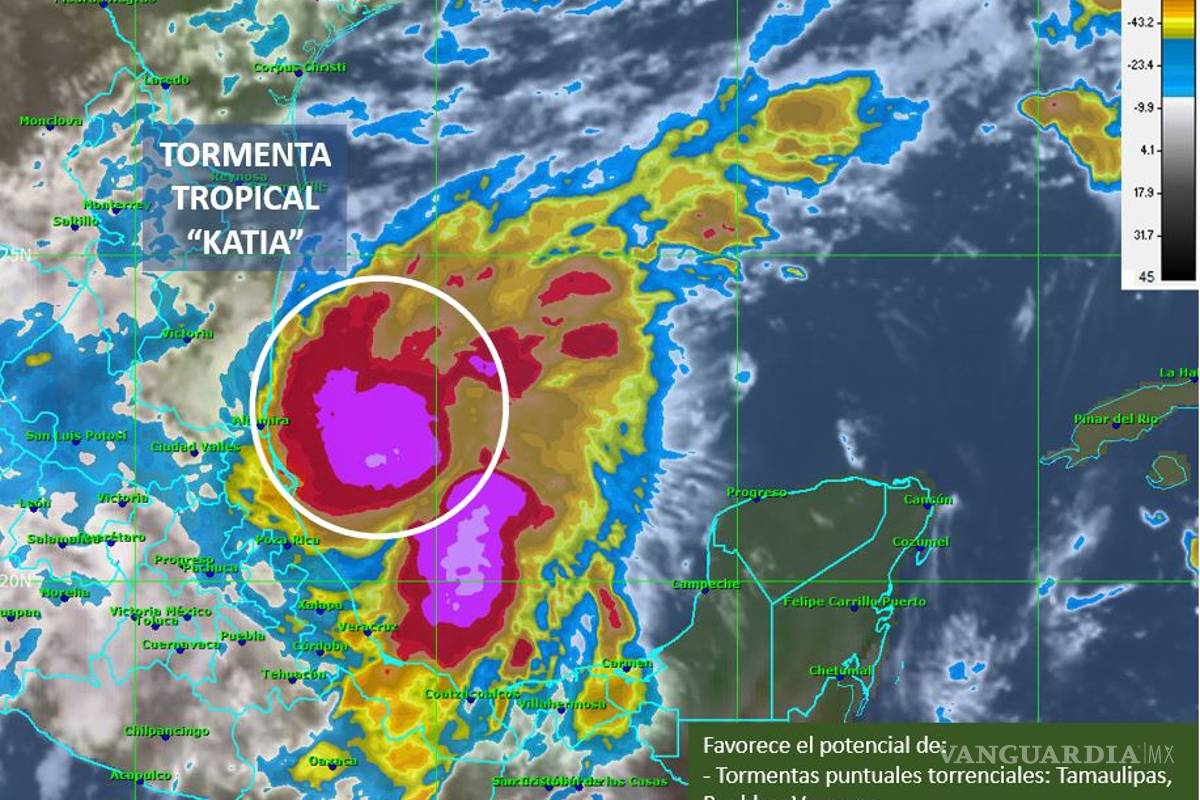 Se forma la tormenta tropical Katia en el occidente del Golfo de México