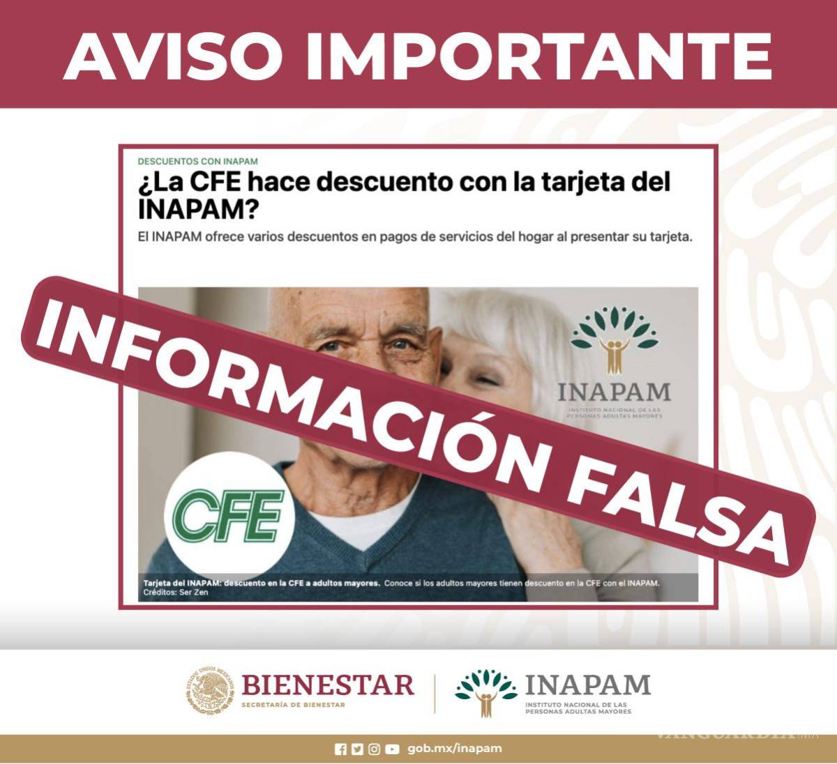 $!¿Adultos mayores con INAPAM pueden conseguir descuento del 50% en recibos de luz de la CFE?