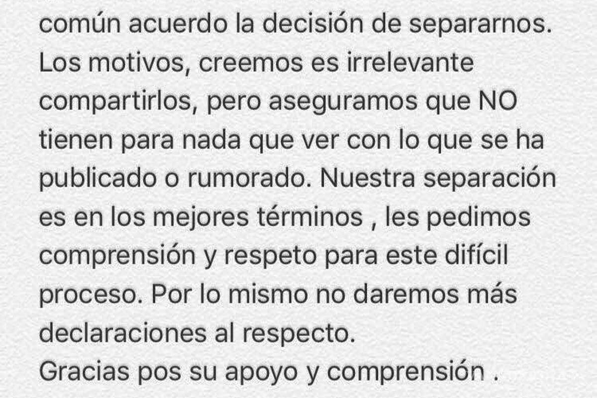 $!Marimar Vega y Luis Ernesto Franco confirman separación