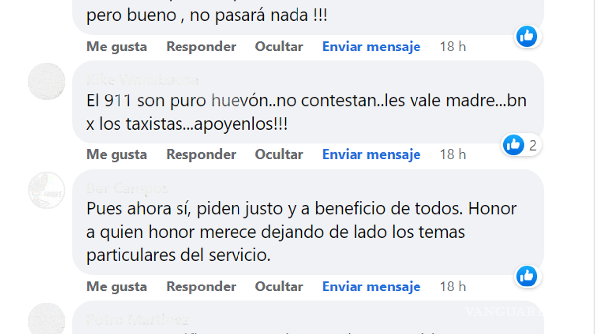 Saltillo: ¿ciudadanos se “alían” con taxistas? Concuerdan que falla el 911, en redes