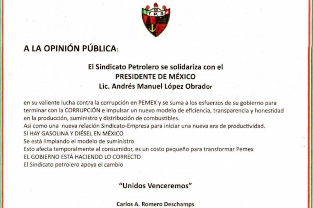 $!¿Sin vergüenza? Romero Deschamps agradece a AMLO combate a la corrupción