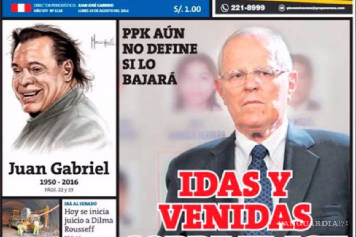 $!Así despidieron los periódicos del mundo a Juan Gabriel