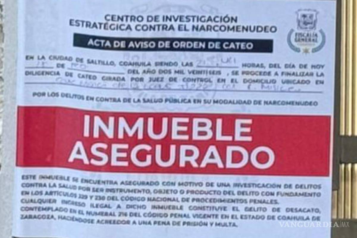$!El inmueble permanece asegurado por presunta relación con delitos contra la salud.