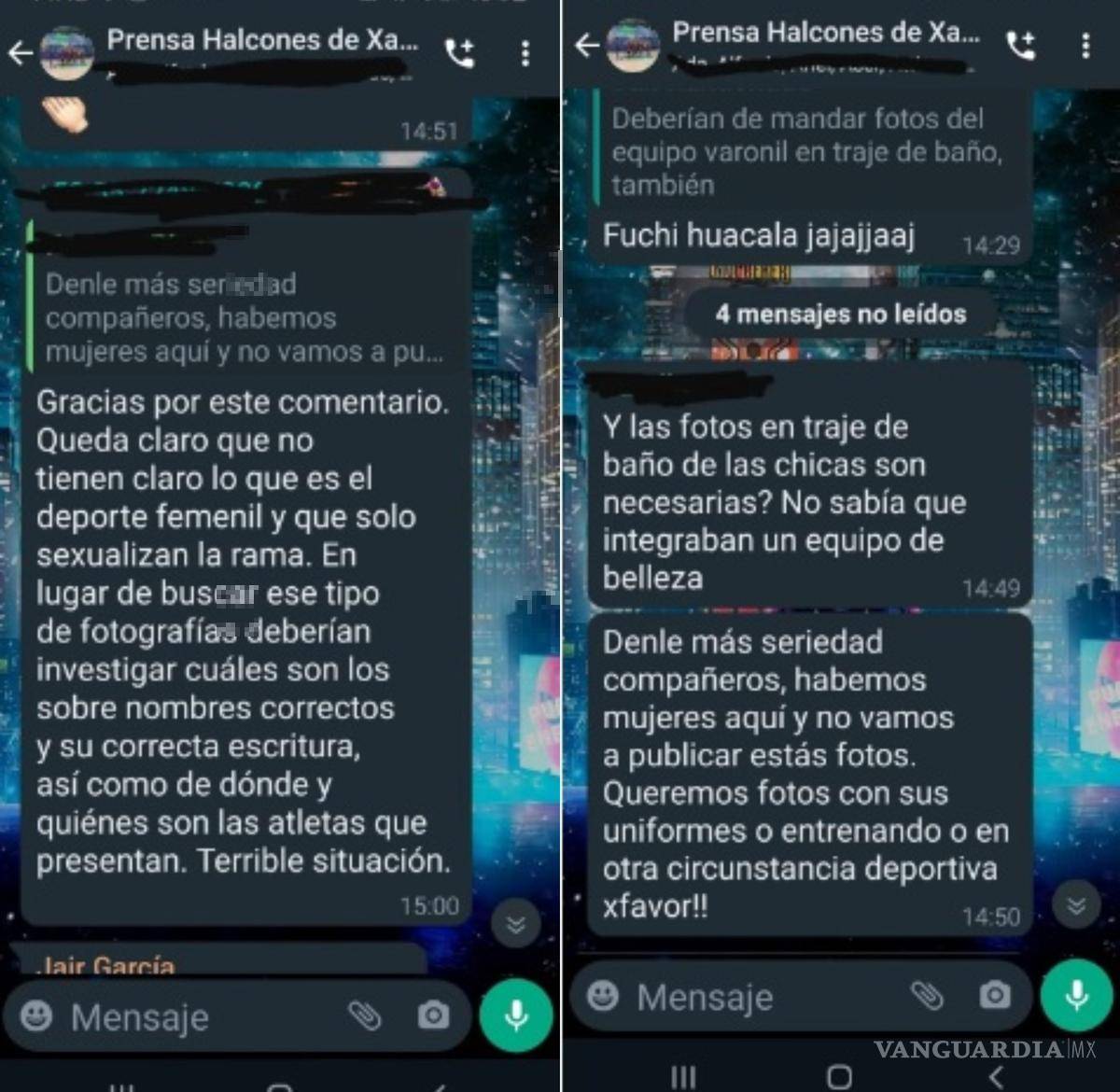 $!Mensajes en el grupo de WhatsApp donde se le pide “seriedad” en la información.