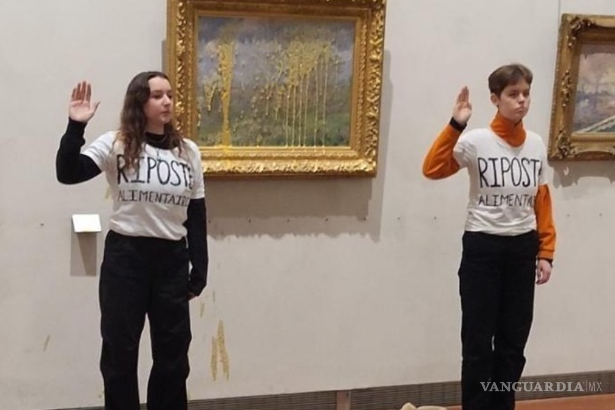 VIDEO: activistas arrojaron sopa a cuadro de Monet, en Museo de Lyon de Francia... nuevamente