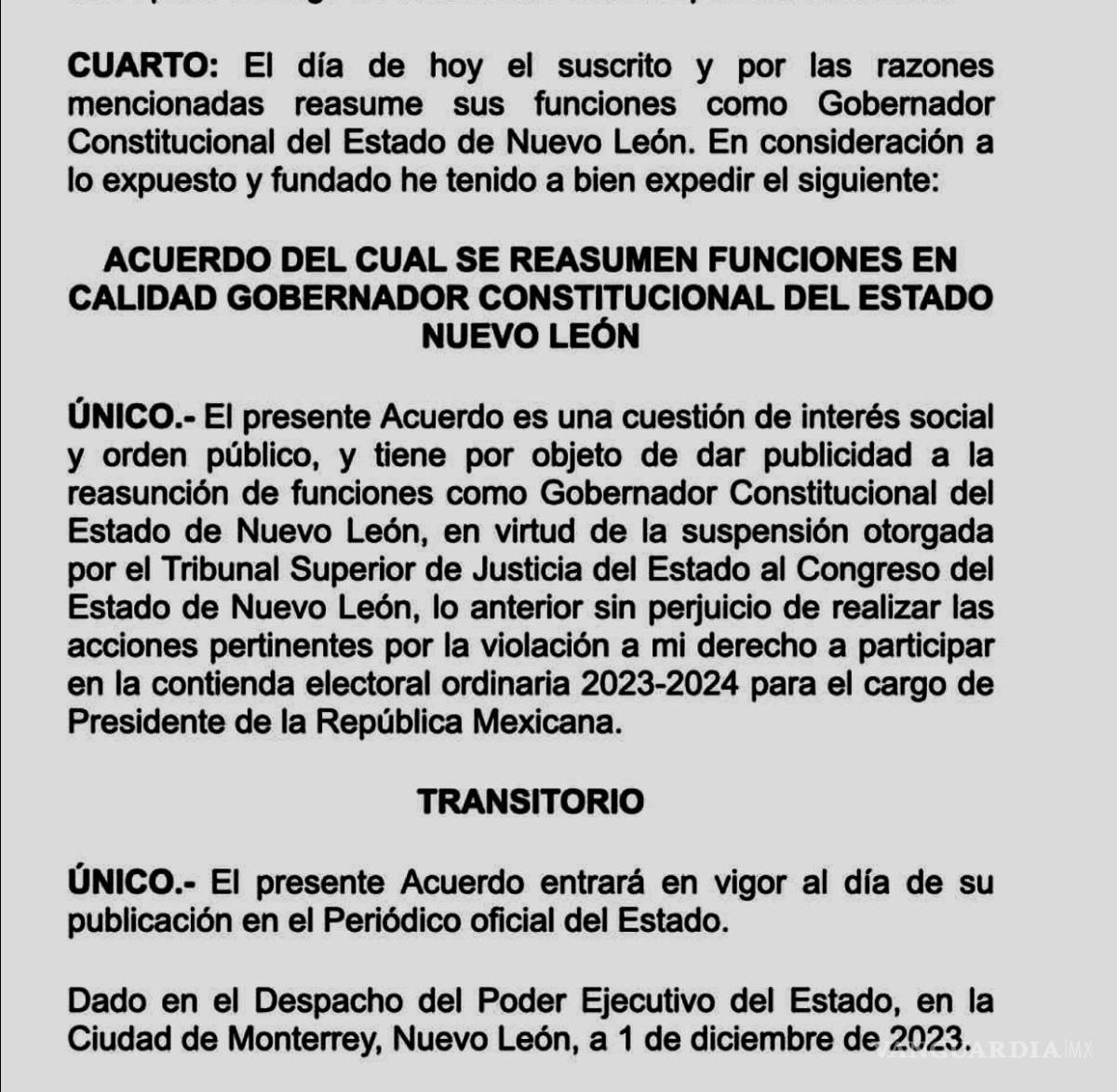 $!La amenaza de Samuel, pero el POE no trae firmas.