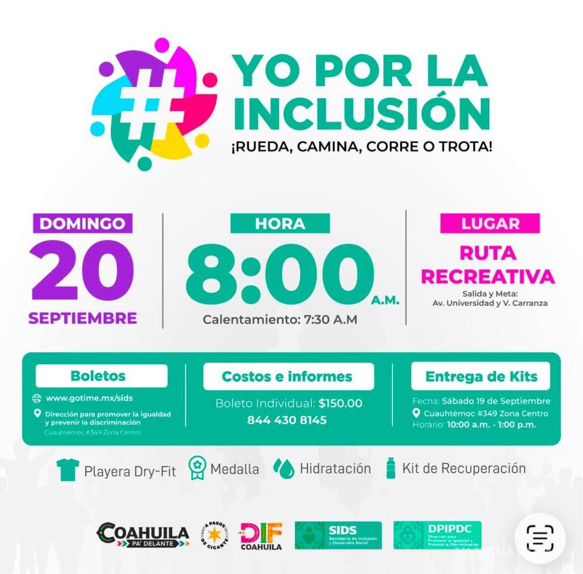 $!Los participantes recibirán playera Dry-Fit, medalla, hidratación y un kit de recuperación como parte de su inscripción.