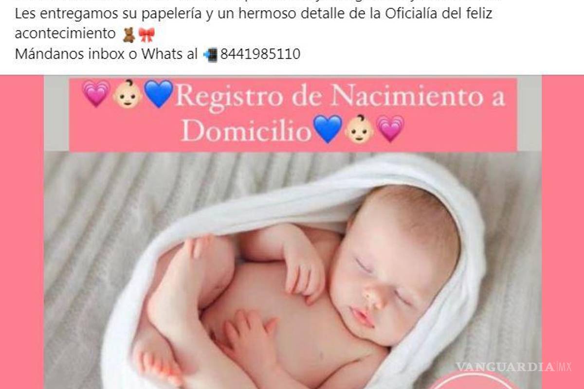 Ofrece Oficialía de Saltillo registros de bebés ‘a domicilio’