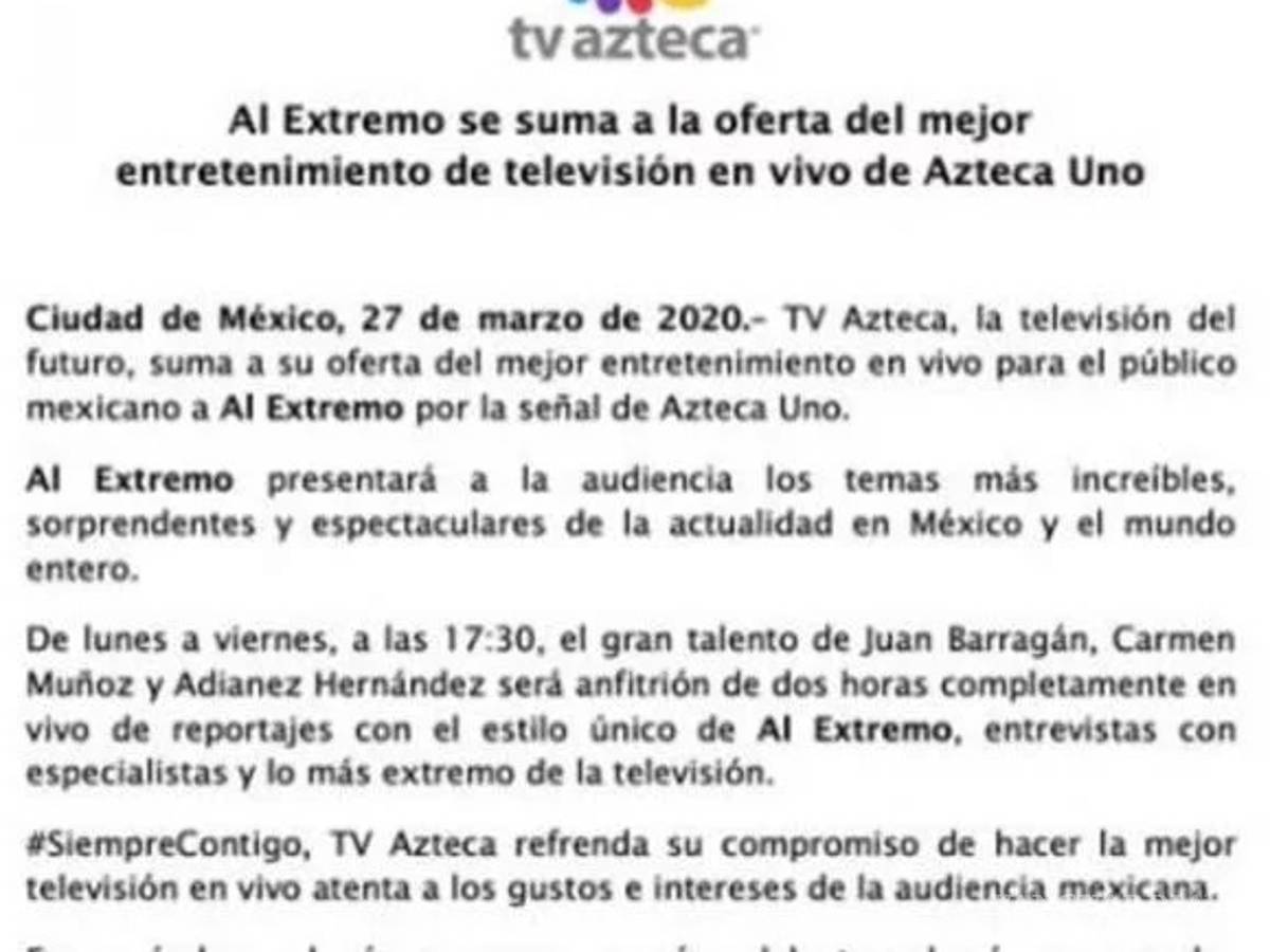 $!'Enamorándonos' sale del aire; este es el programa que entrará en su lugar en TV Azteca