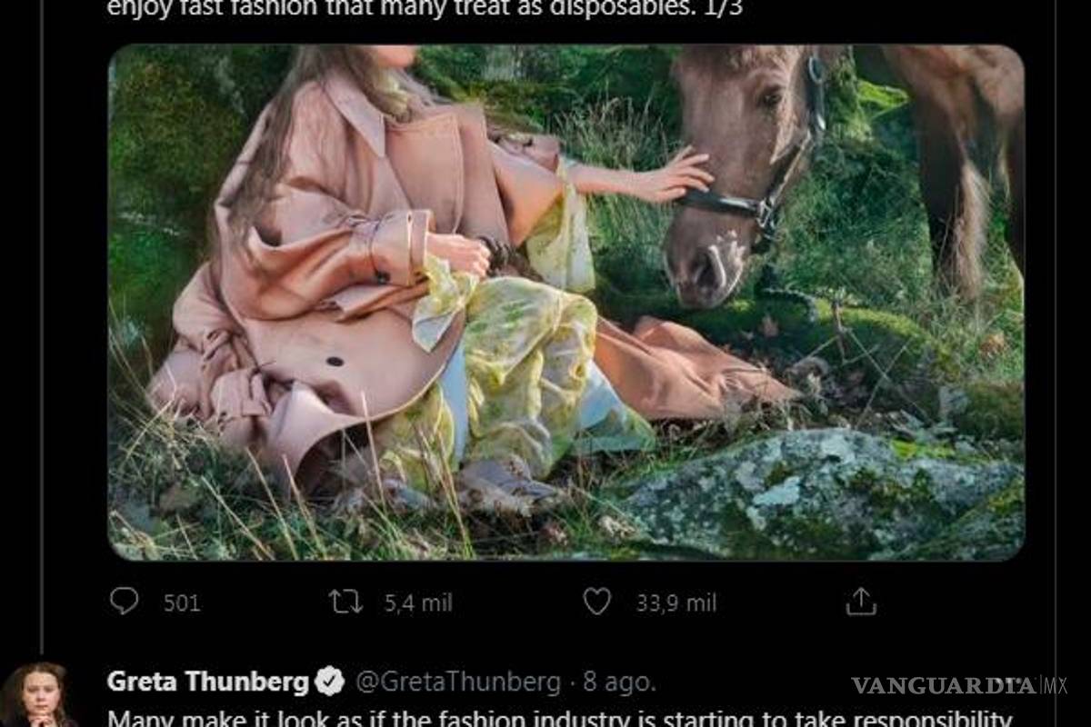 Greta Thunberg critica la industria de la moda
