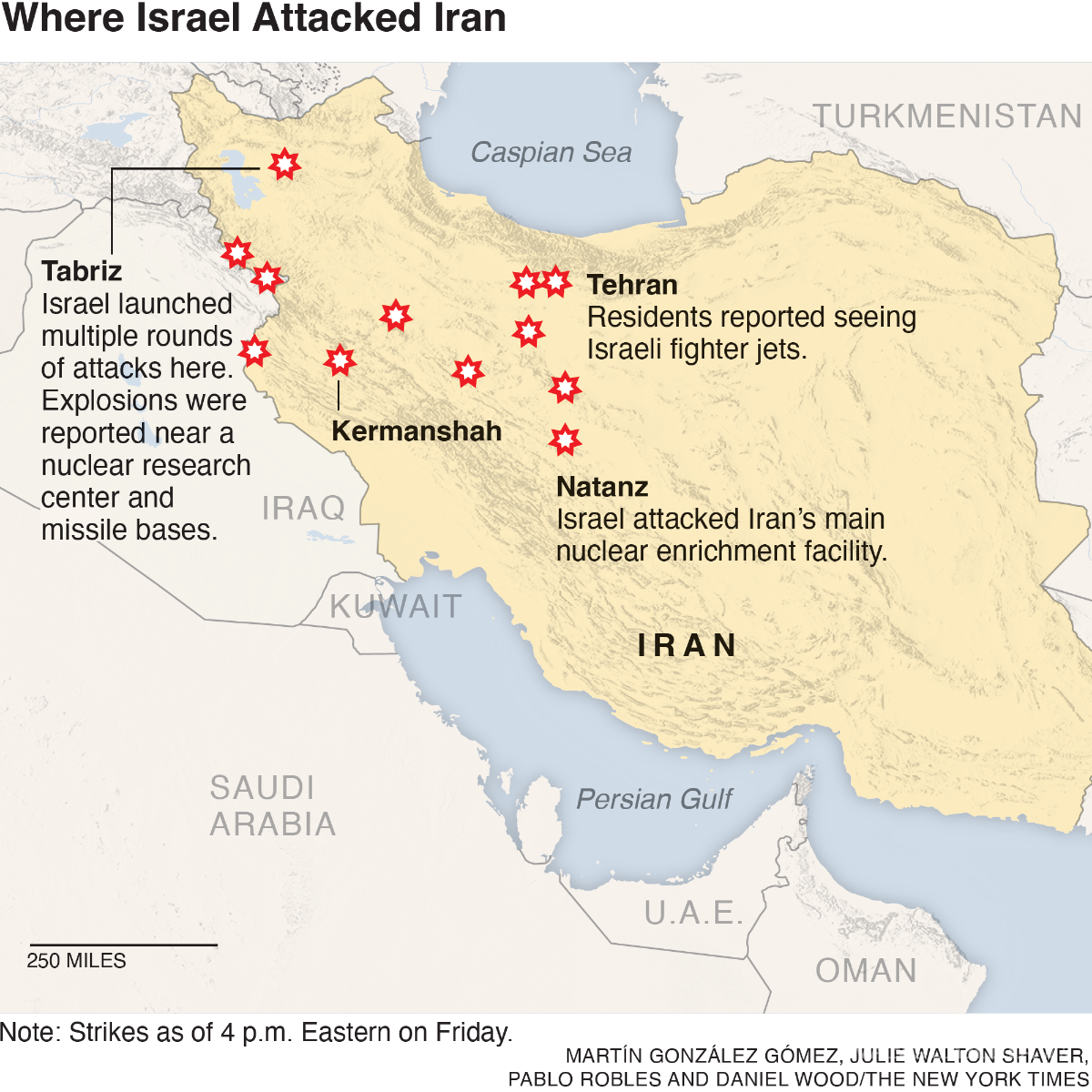 $!Israel lanzó un fuerte ataque preventivo contra objetivos y sitios liderados por Irán que se dice son parte de un programa de armas nucleares.