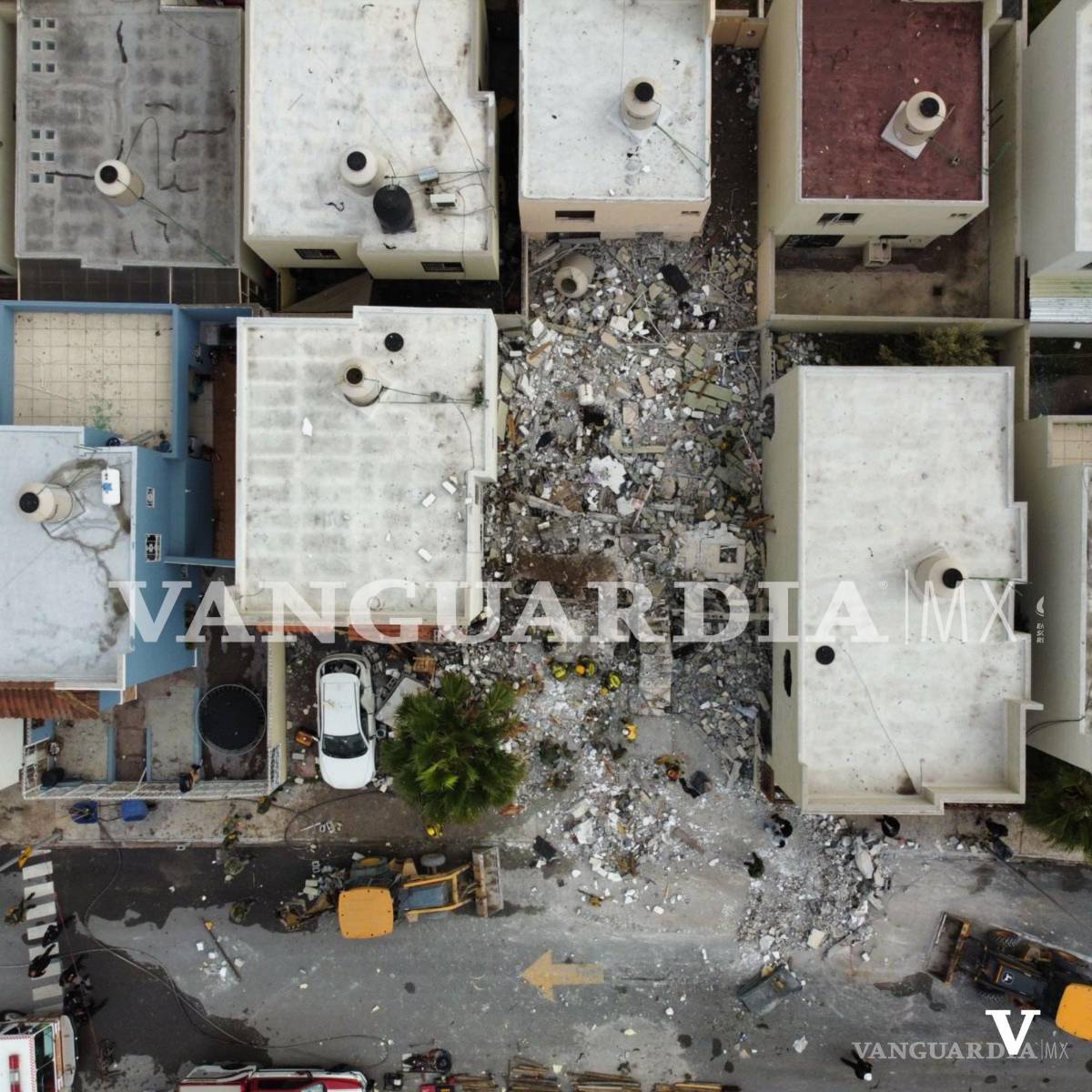 $!Vista aérea de la zona de la explosión.