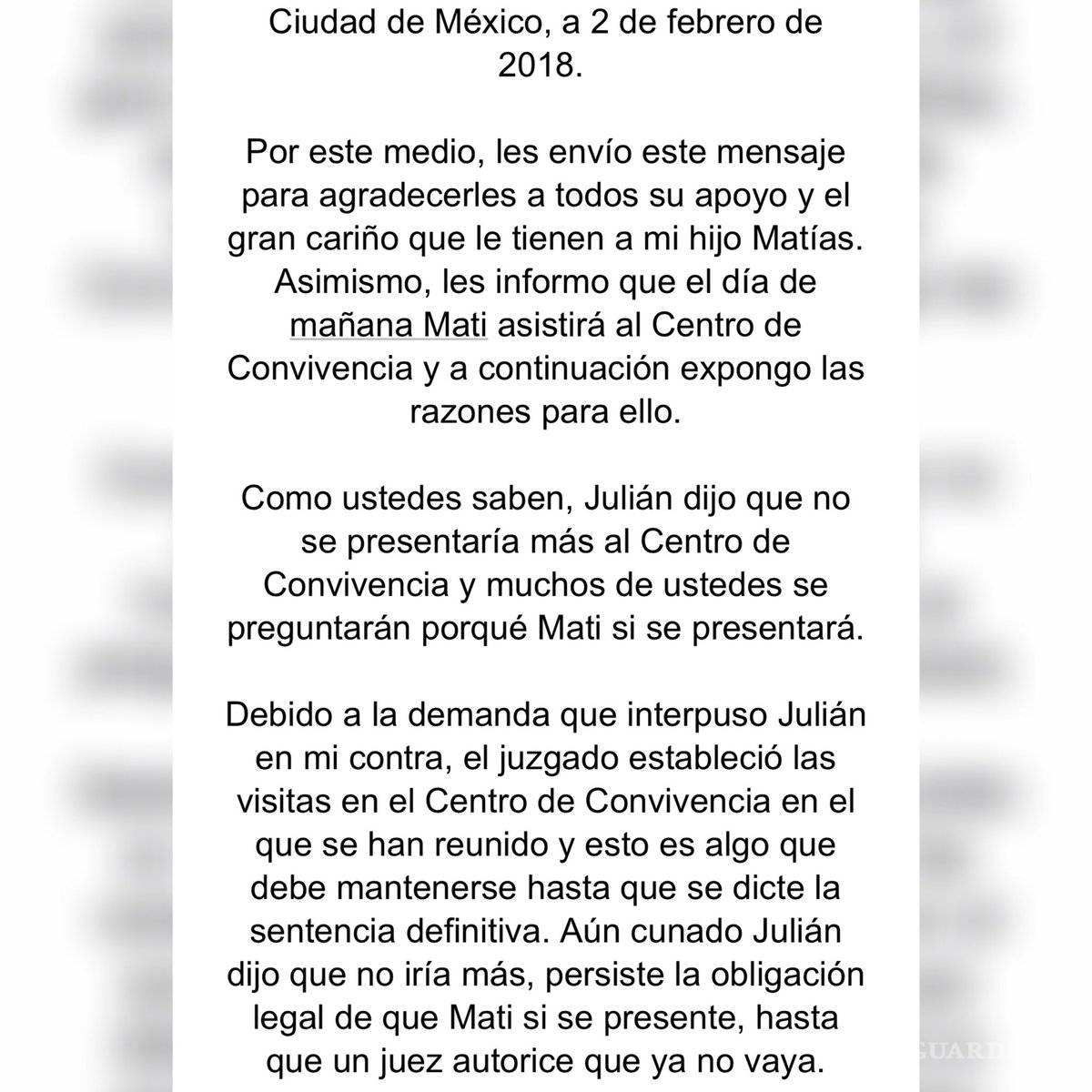 $!Marjorie de Sousa asegura que su hijo asistirá a las visitas programadas con Julián Gil