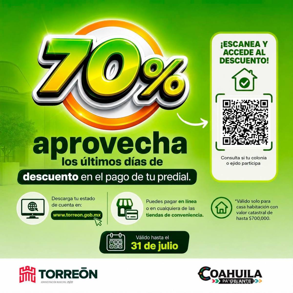 $!El Municipio de Torreón informó que los estímulos fiscales estarán disponibles durante los últimos días del periodo autorizado.