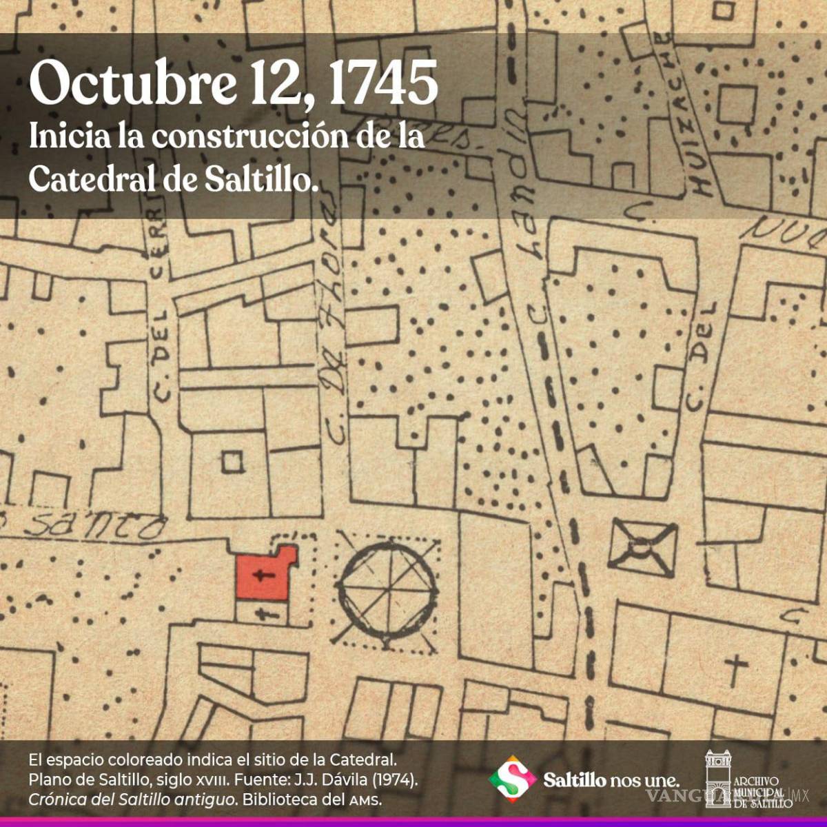 $!Hace 277 años colocaron la primera piedra de la Catedral de Saltillo