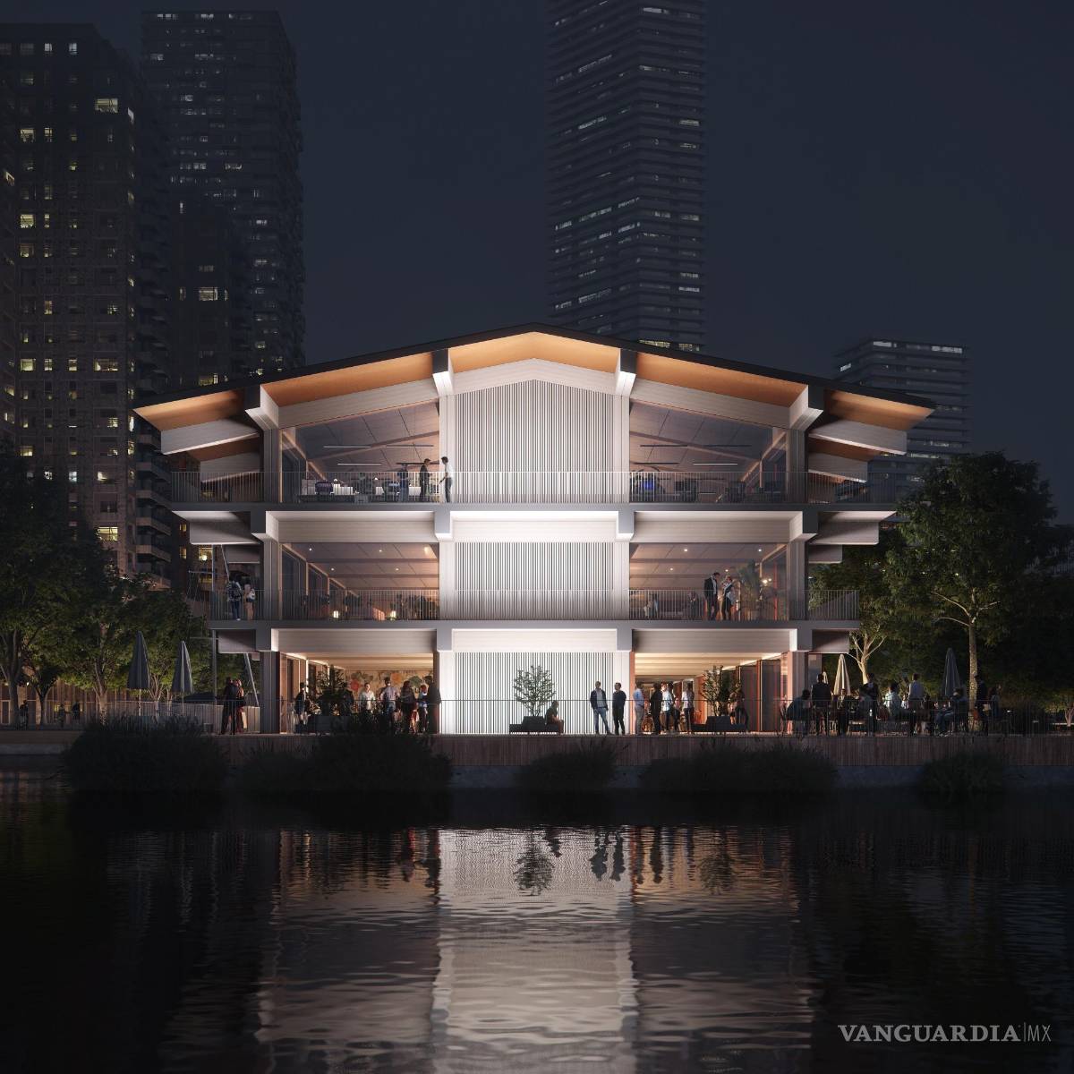 $!Sede de GCA, en FOR, vista nocturna.