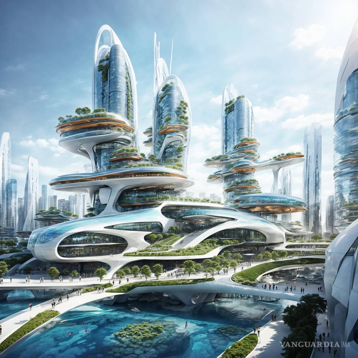 $!Las ciudades del futuro contarán con amplias áreas verdes, fachadas vegetales y techos vivos que filtren el aire y reduzcan la contaminación.