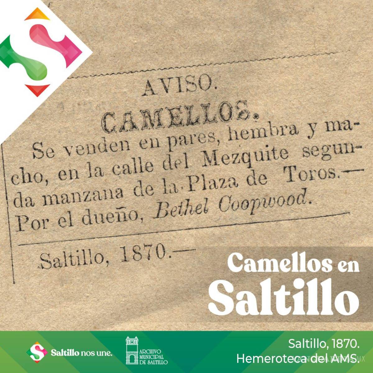 $!El anuncio fue publicado en el extinto Periódico El Coahuilense.