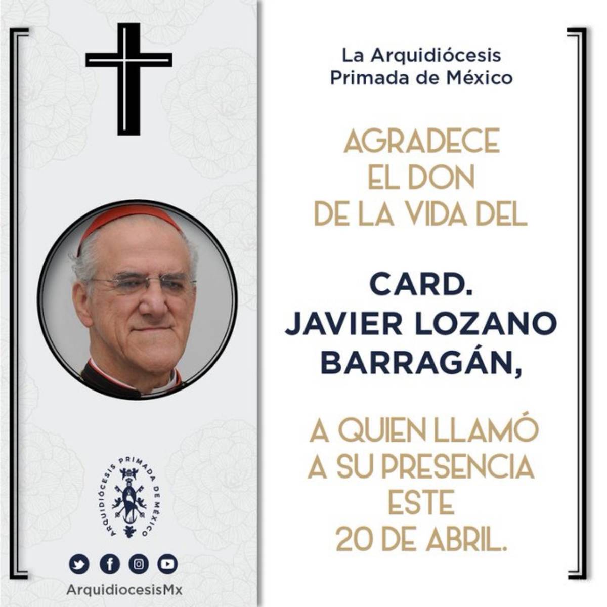 $!El cardenal mexicano Javier Lozano Barragán presidente del Pontificio Consejo para los operadores sanitarios desde 1996 a 1997 falleció en Roma a los 89 años.