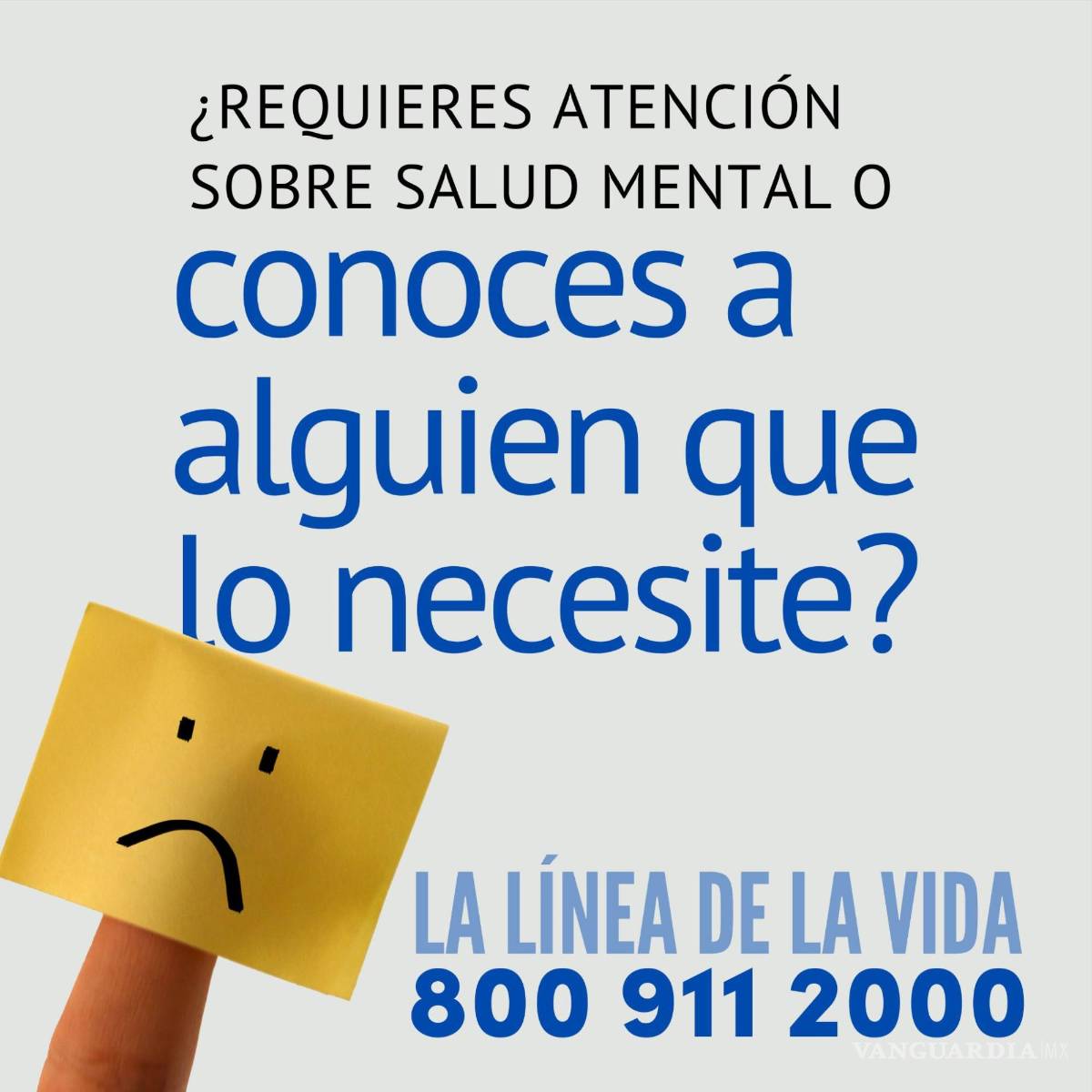 $!Si solo te sientes triste o melancólico y no solo los domingos, no eres el único. Llama sin costo a la línea de la vida.