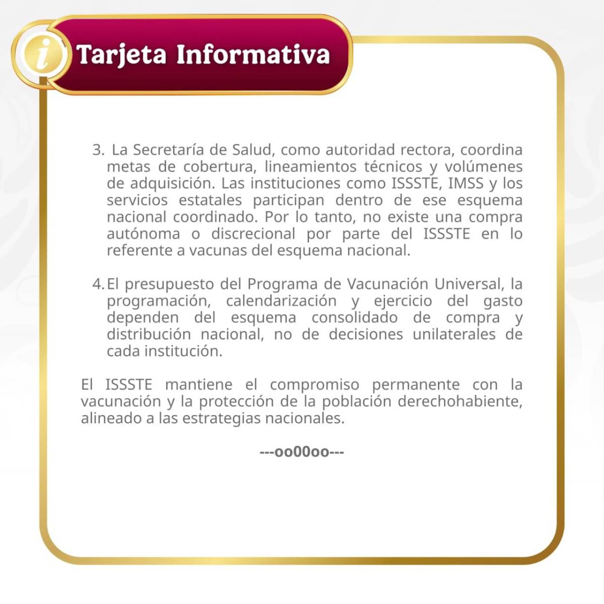 $!ISSSTE responde a acusaciones de sobreprecio en vacunas y niega irregularidades
