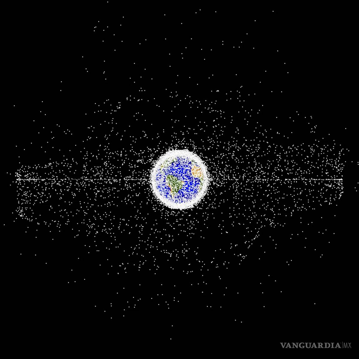 $!Simulación de desechos orbitales alrededor de la Tierra.