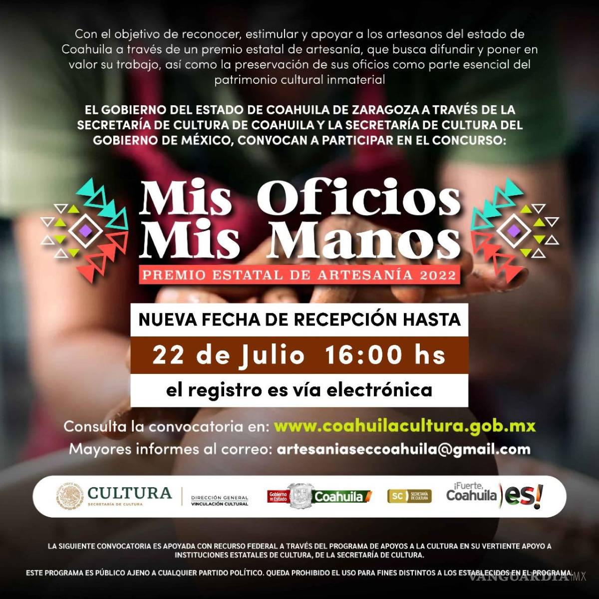 $!Secretaría de Cultura de Coahuila informa de la extensión del plazo para dos convocatorias