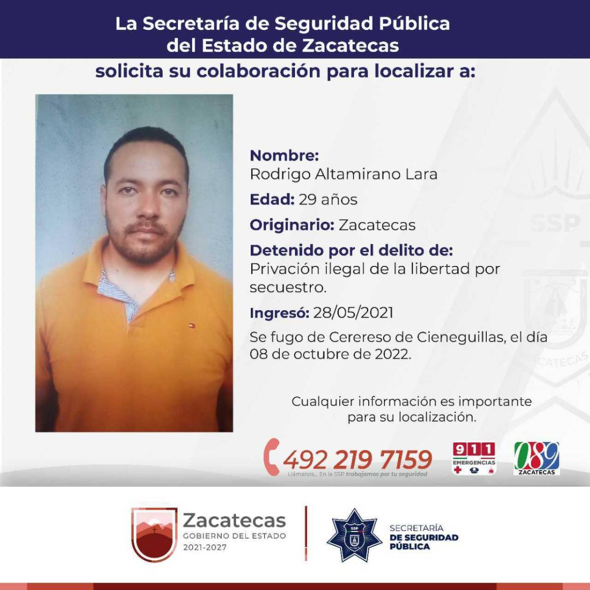 $!Se busca por secuestro.