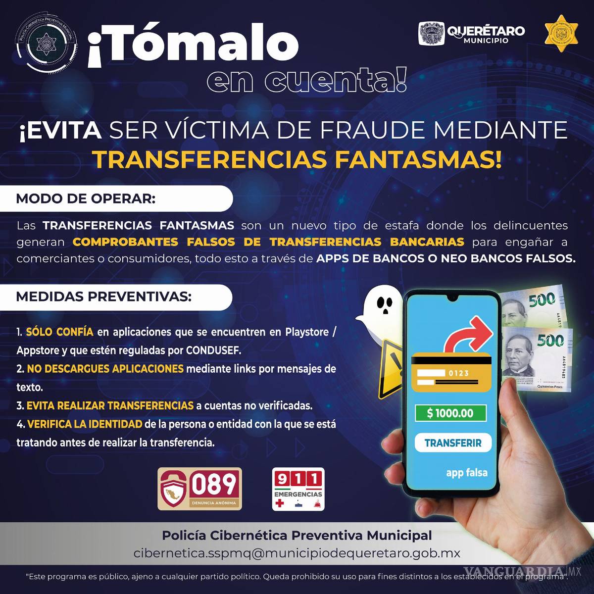 $!Transferencias fantasma: Alerta por depósitos enviados desde Estados Unidos