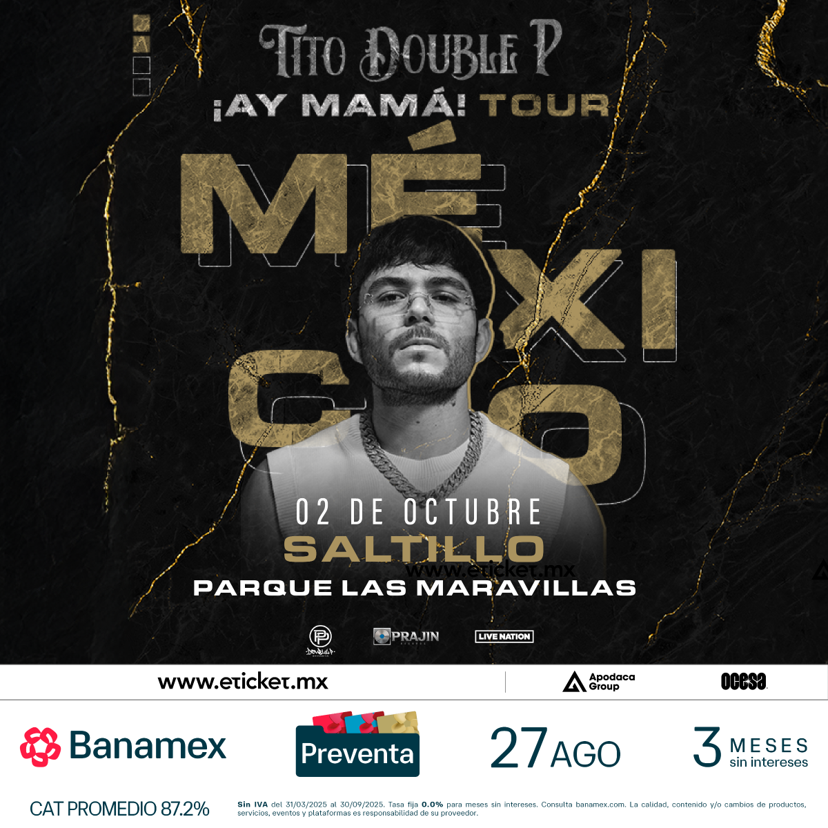 $!¿Vas a ir? Tito Double P arranca gira en octubre y Saltillo será su primera parada