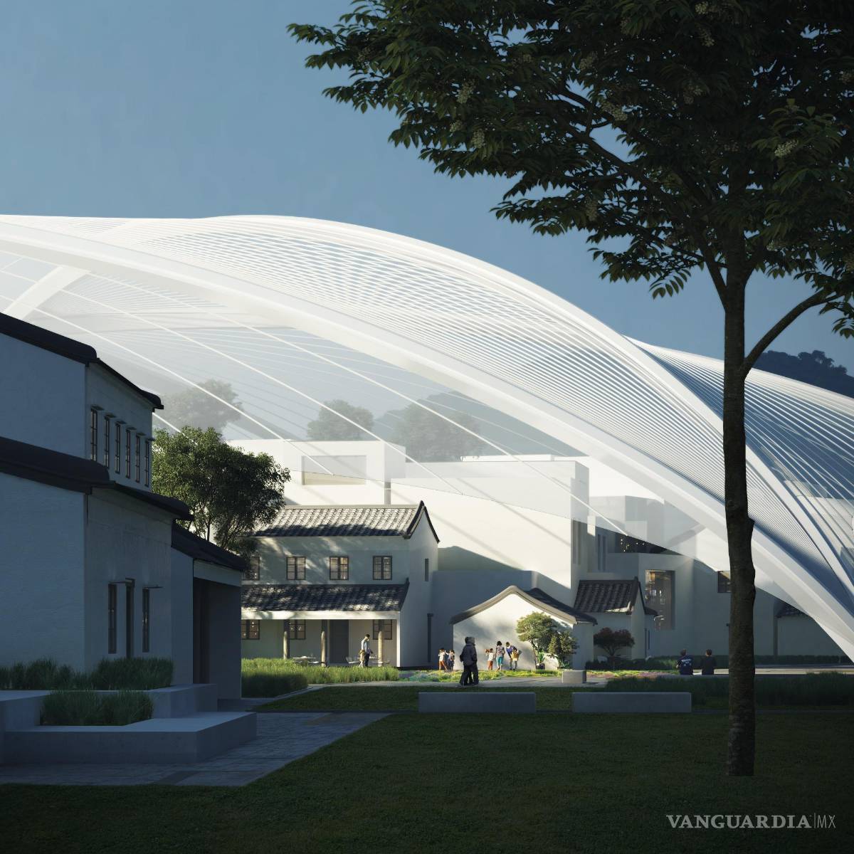 $!Vista cercana del domo del Centro de Artes Culturales de Zhuhai. EFE/MAD Architects