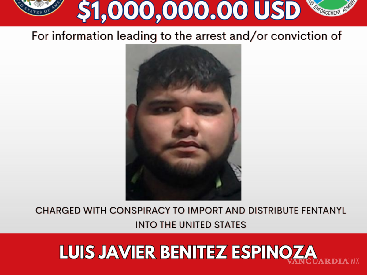 $!Ficha de recompensa de Luis Javier Benítez Espinoza.
