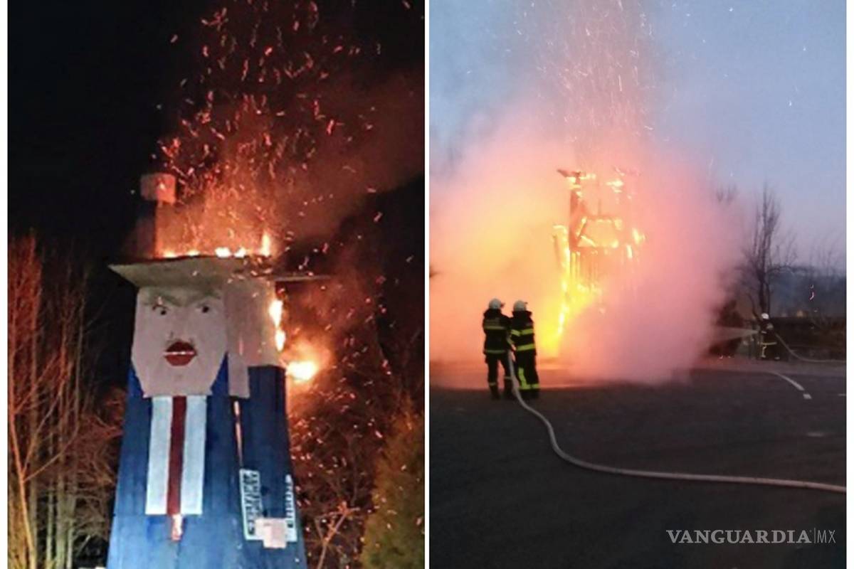 Queman en Eslovenia una estatua de Trump