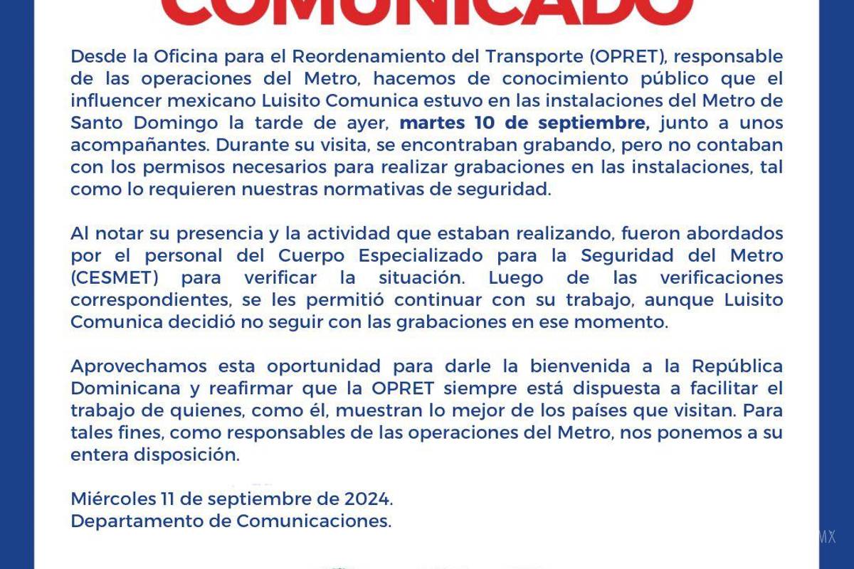 $!Arrestan a Luisito Comunica en el transporte público de República Dominicana; esto se sabe de su detención (VIDEO)