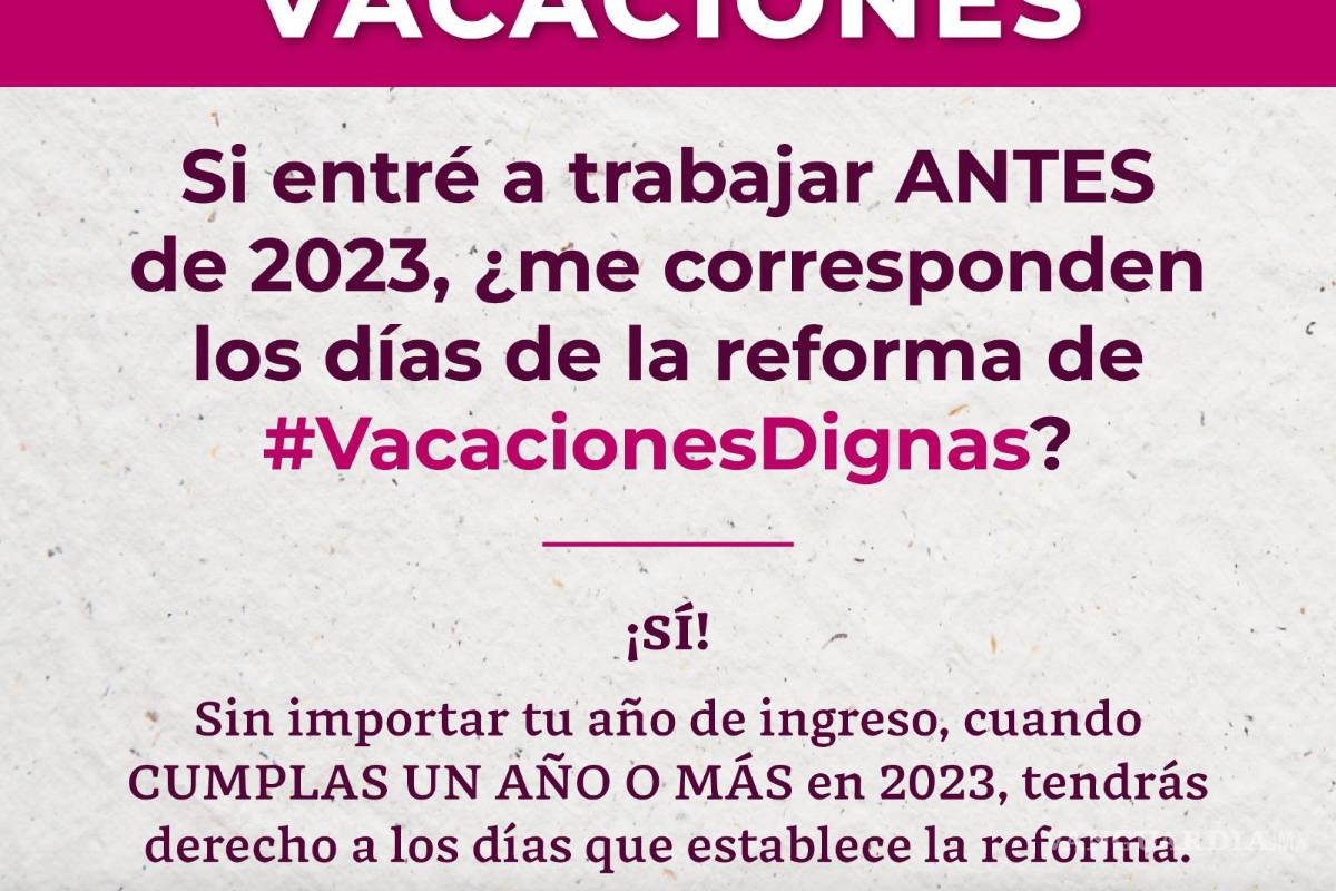 $!LFT: ¿A cuántos días de vacaciones tengo derecho en 2024? Esto te corresponden de acuerdo a tus años trabajados