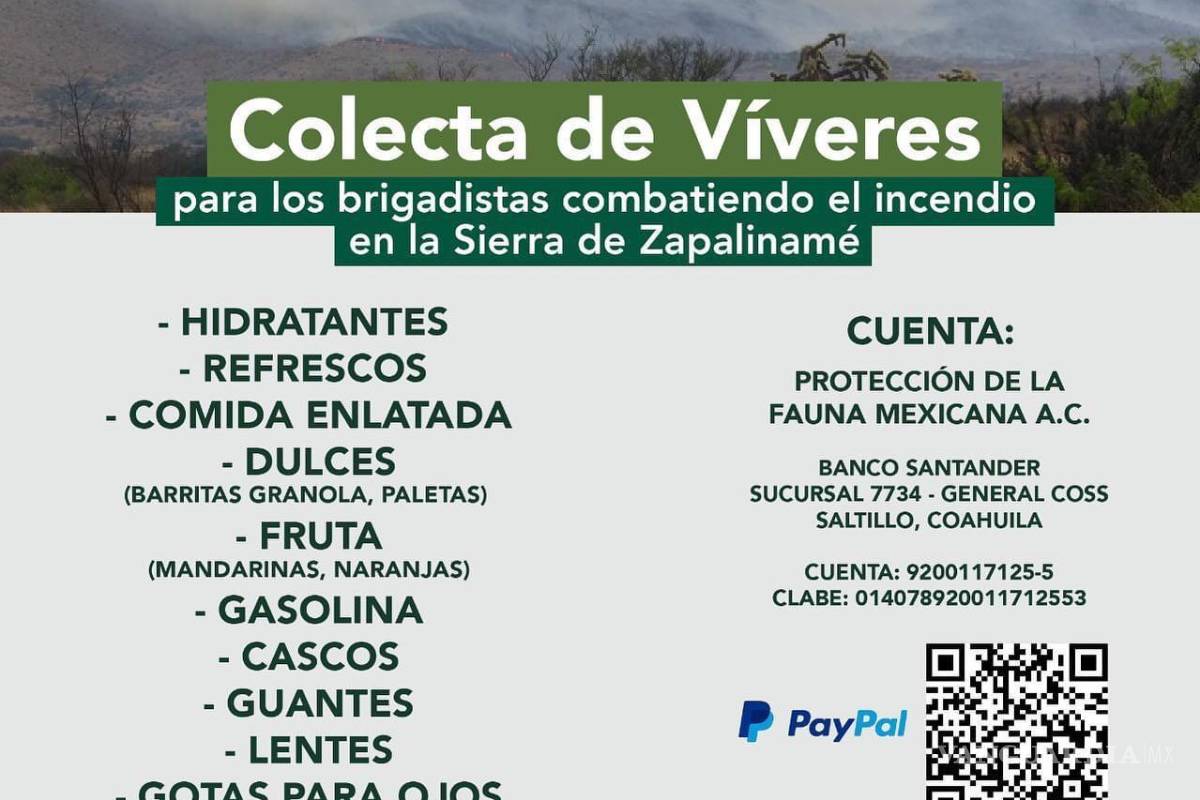 Desmienten solicitar voluntarios para apagar incendio de Zapalinamé en Saltillo