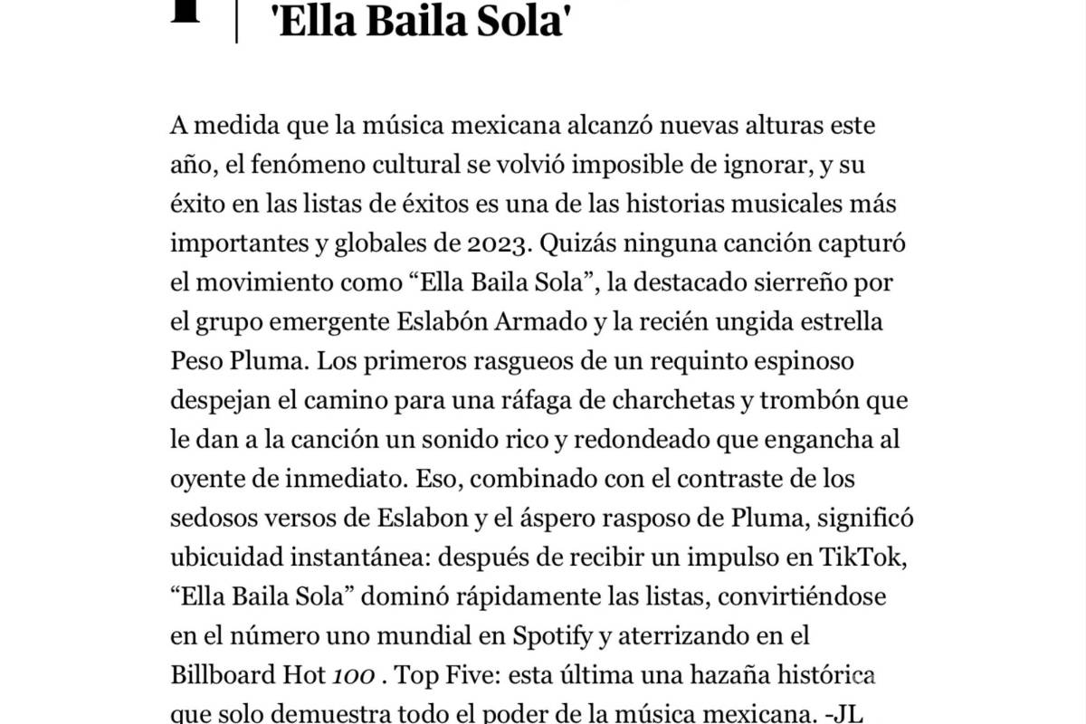 $!Rolling Stone destacó el desempeño del hit.