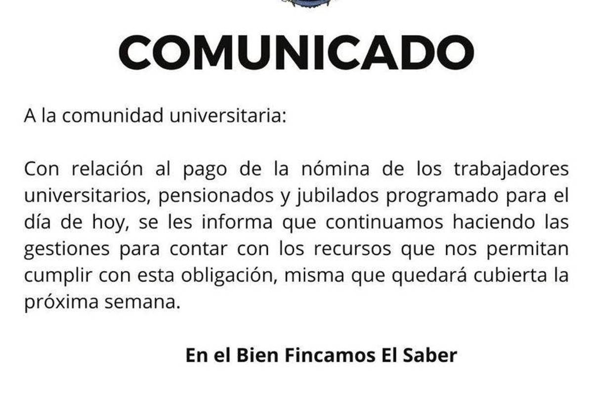 Se retrasa pago a empleados de UAdeC; aseguran estará la próxima semana