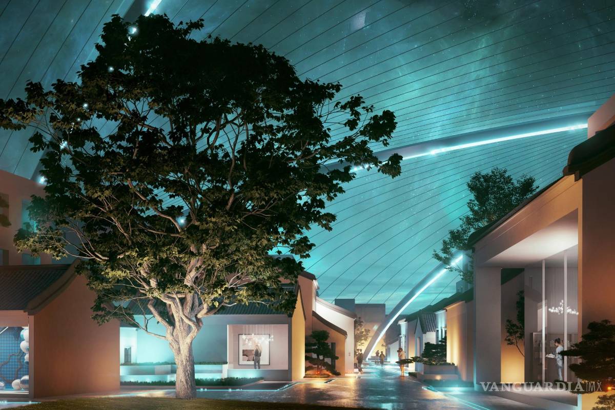 $!Vista nocturna del Centro de Artes Culturales de Zhuhai. EFE/MAD Architects