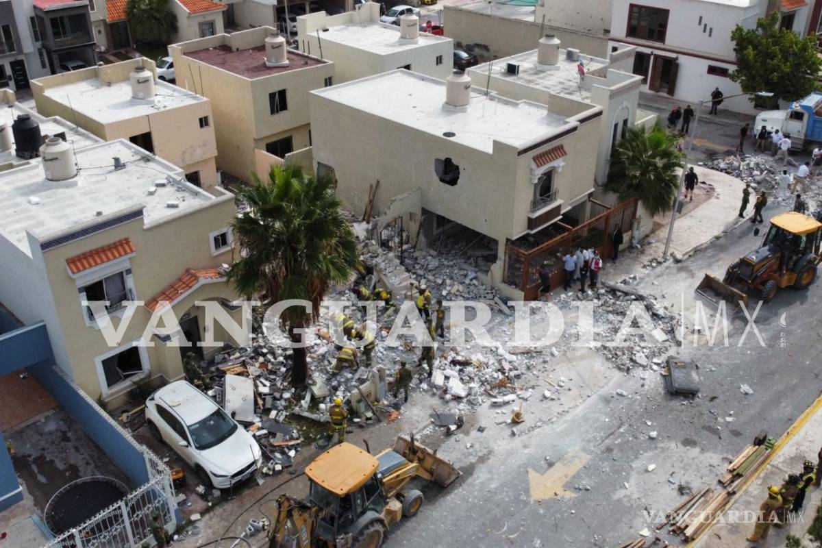 $!Vista aérea del derrumbe en el fraccionamiento de Saltillo.