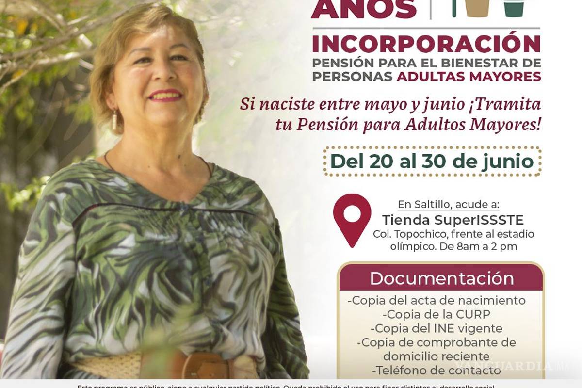 Saltillo: incorporan a adultos de 65 y más a programa de pensiones en el SuperISSSTE