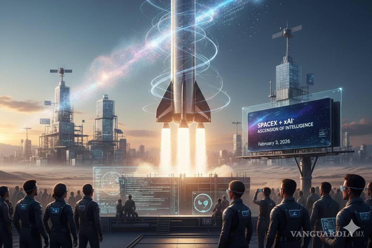 $!Representación de la fusión de SpaceX y xAI.