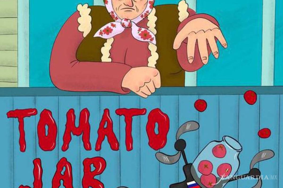 Mujer ucraniana derriba dron ruso... a tomatazos