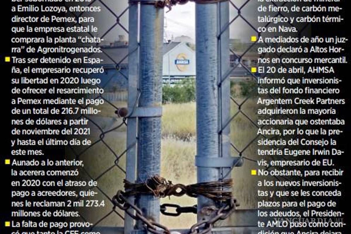 $!Ordenan a la CFE y al IMSS a reanudar sus servicios para AHMSA