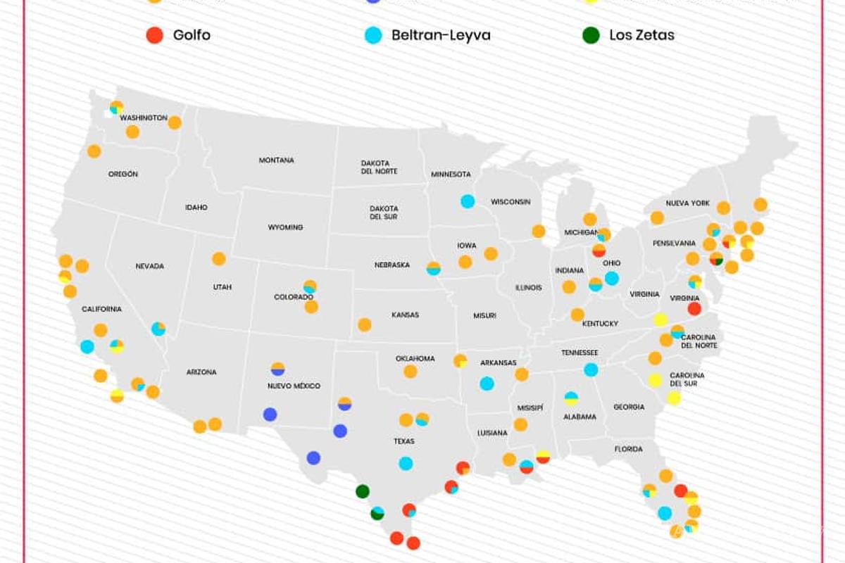 Los tentáculos de los cárteles mexicanos en Estados Unidos (mapa)