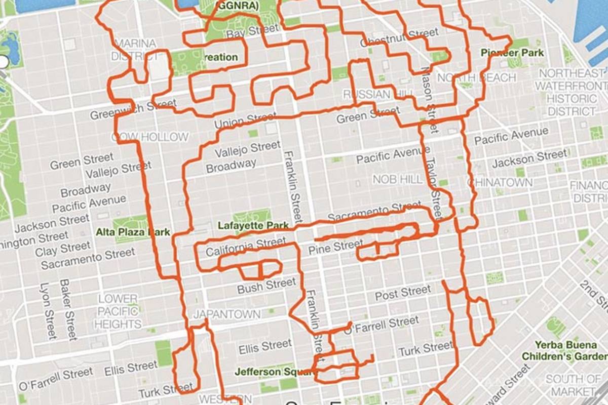 Runner hace ilustraciones con las rutas de sus carreras