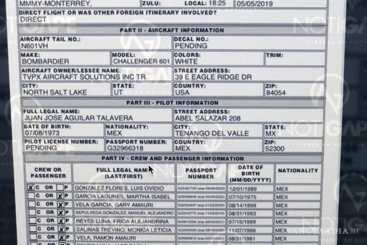 $!Desmienten autoridades localización de jet privado en Coahuila