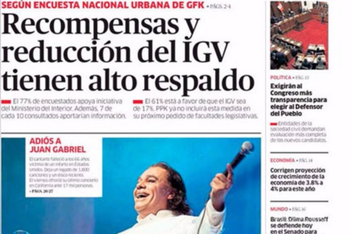 $!Así despidieron los periódicos del mundo a Juan Gabriel