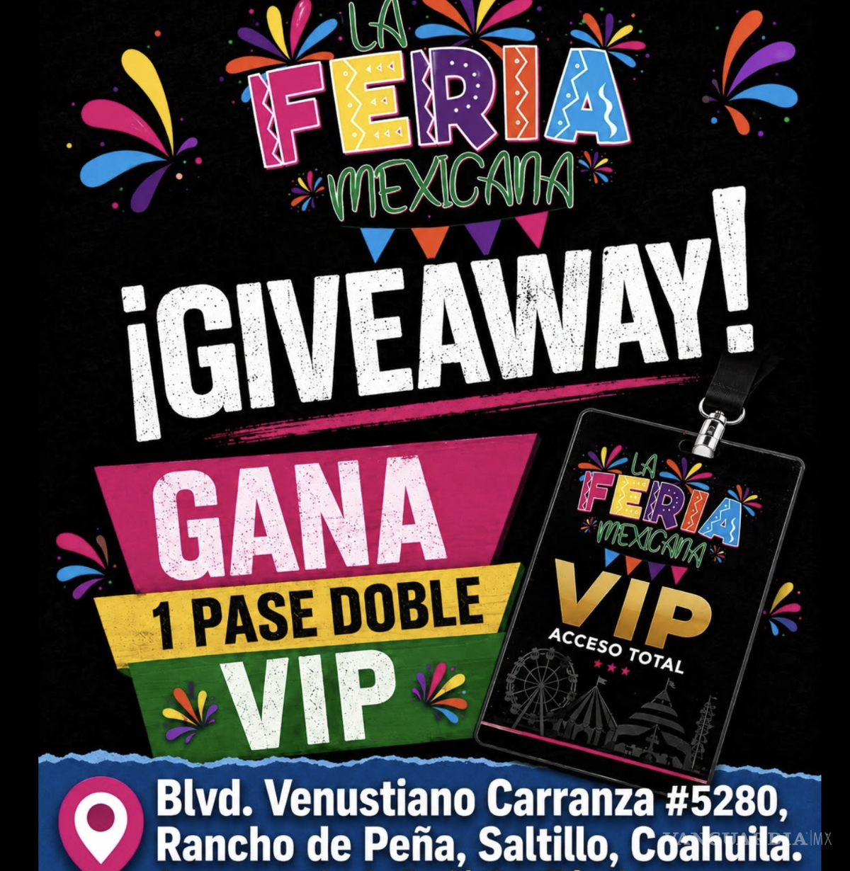 $!La Feria Mexicana lanzó un giveaway para regalar dos pases dobles VIP; los ganadores serán anunciados el próximo 10 de septiembre.
